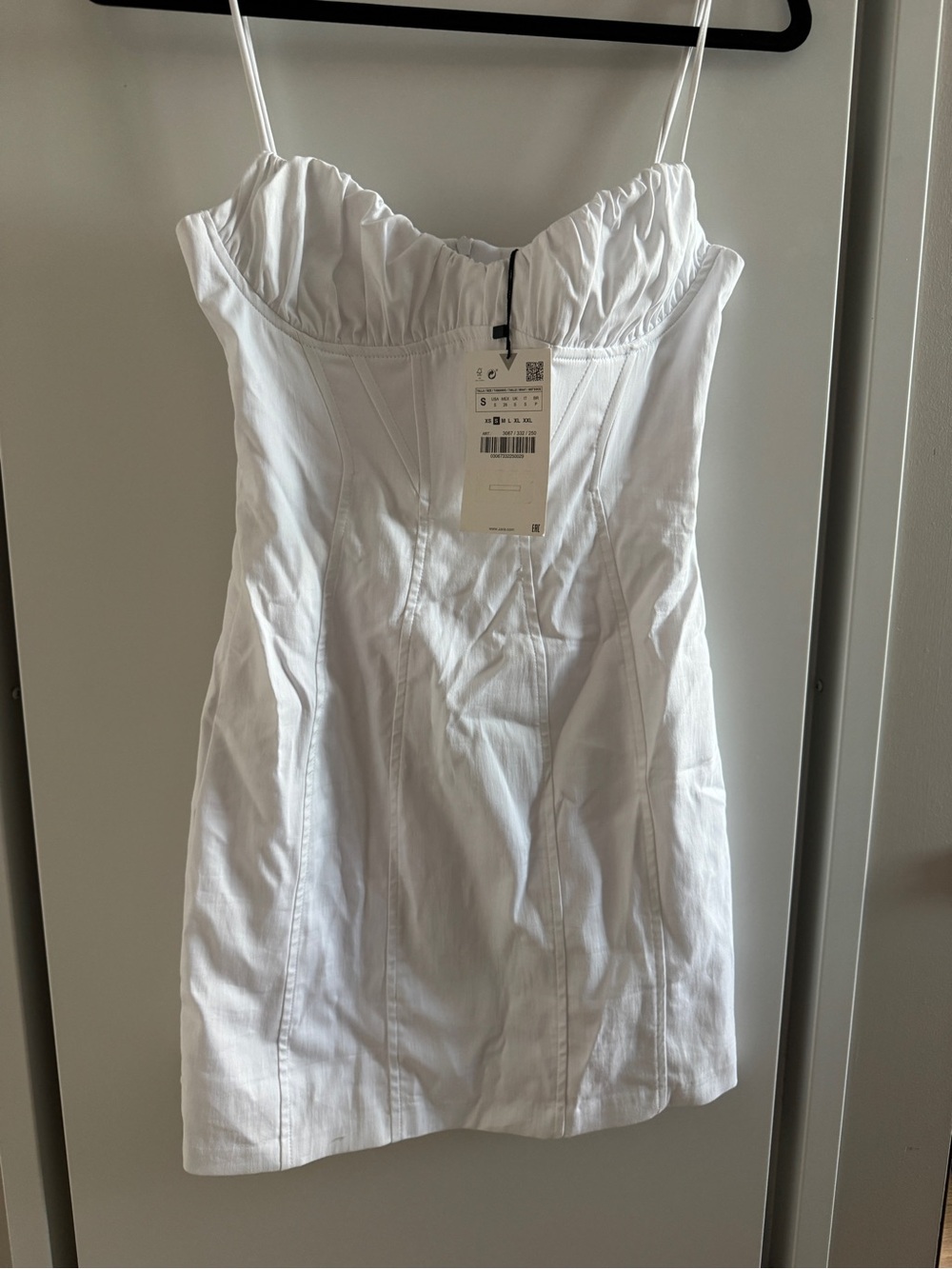 NWT Zara little White Strappy Mini summer Dress size small